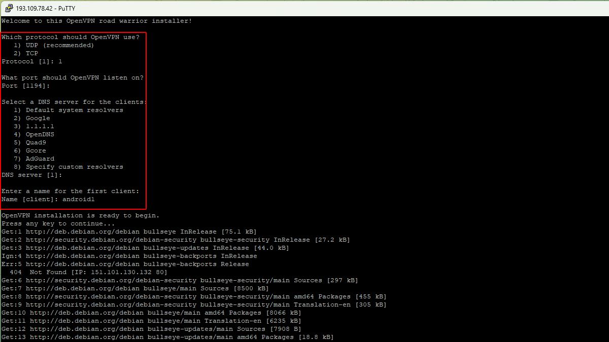 Установка OpenVPN-сервера на VPS через скрипт openvpn-install